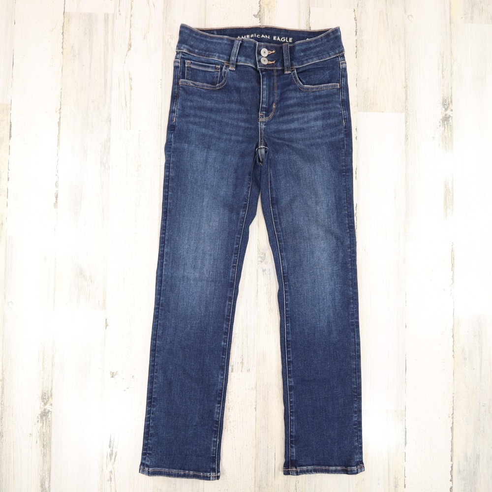 American Eagle Jeans Womens Size 2 Long Next Level Stretch Artist Crop Denim